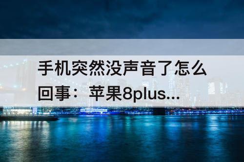 手机突然没声音了怎么回事：苹果8plus手机突然没声音了怎么回事