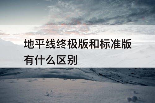 地平线终极版和标准版有什么区别