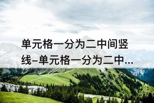 单元格一分为二中间竖线-单元格一分为二中间竖线怎么弄