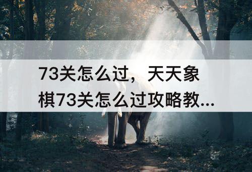 73关怎么过，天天象棋73关怎么过攻略教程