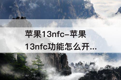 苹果13nfc-苹果13nfc功能怎么开启电梯卡