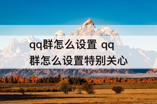 qq群怎么设置 qq群怎么设置特别关心