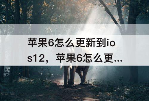 苹果6怎么更新到ios12，苹果6怎么更新到ios12.2