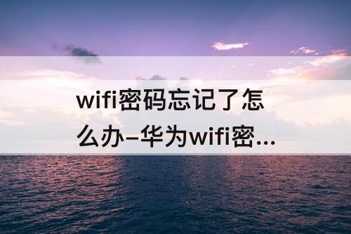 wifi密码忘记了怎么办-华为wifi密码忘记了怎么办