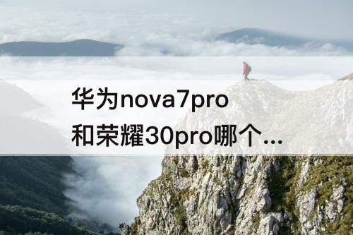 华为nova7pro和荣耀30pro哪个拍照好