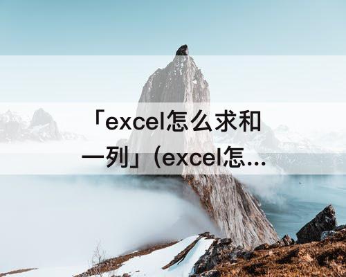 「excel怎么求和一列」(excel怎么求和一列文字数字)