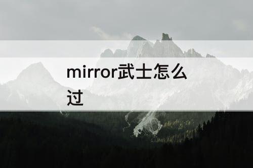 mirror武士怎么过