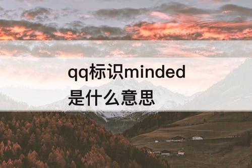 qq标识minded是什么意思