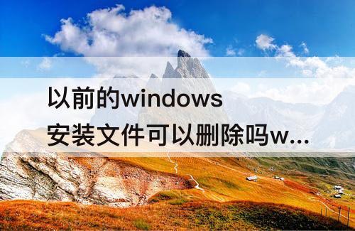 以前的windows安装文件可以删除吗win10