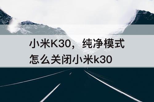 小米K30，纯净模式怎么关闭小米k30