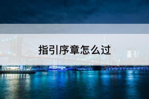 指引序章怎么过