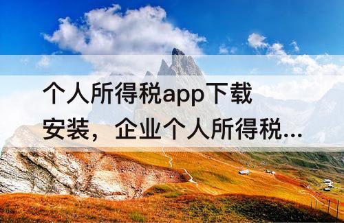 个人所得税app下载安装，企业个人所得税app下载安装官方免费下载