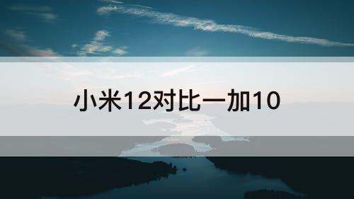 小米12对比一加10