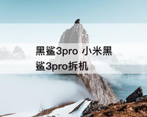 黑鲨3pro 小米黑鲨3pro拆机