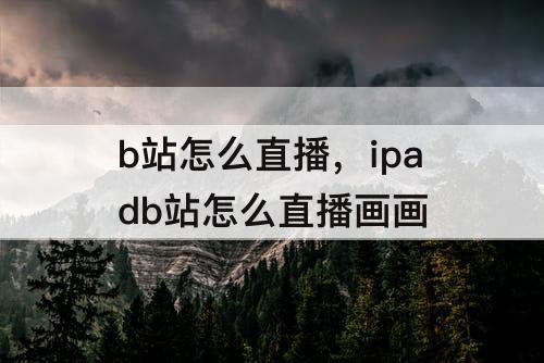 b站怎么直播，ipadb站怎么直播画画