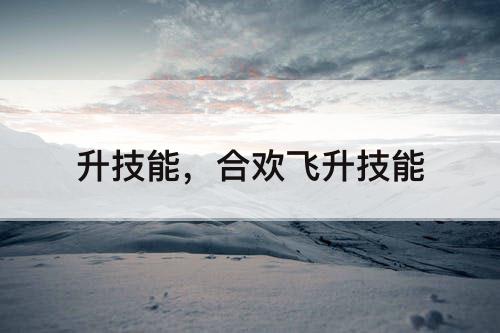 升技能，合欢飞升技能