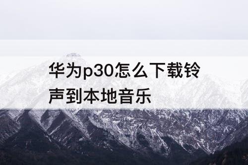 华为p30怎么下载铃声到本地音乐