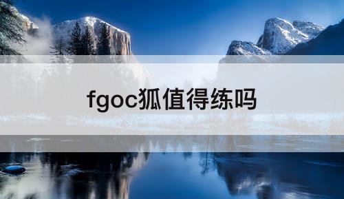 fgoc狐值得练吗