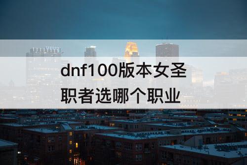 dnf100版本女圣职者选哪个职业